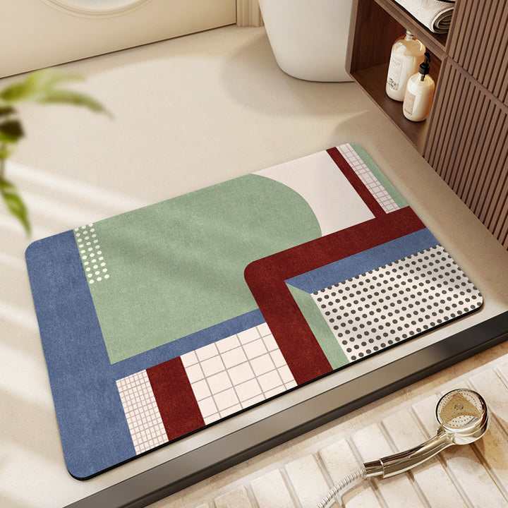 Abstract Geometric Pattern Bath Mat Kalsten