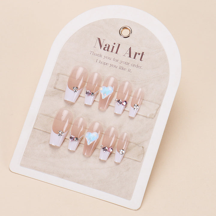 Stylish Nail Art Press-On Set with Glitter and Glossy Finish Kalsten