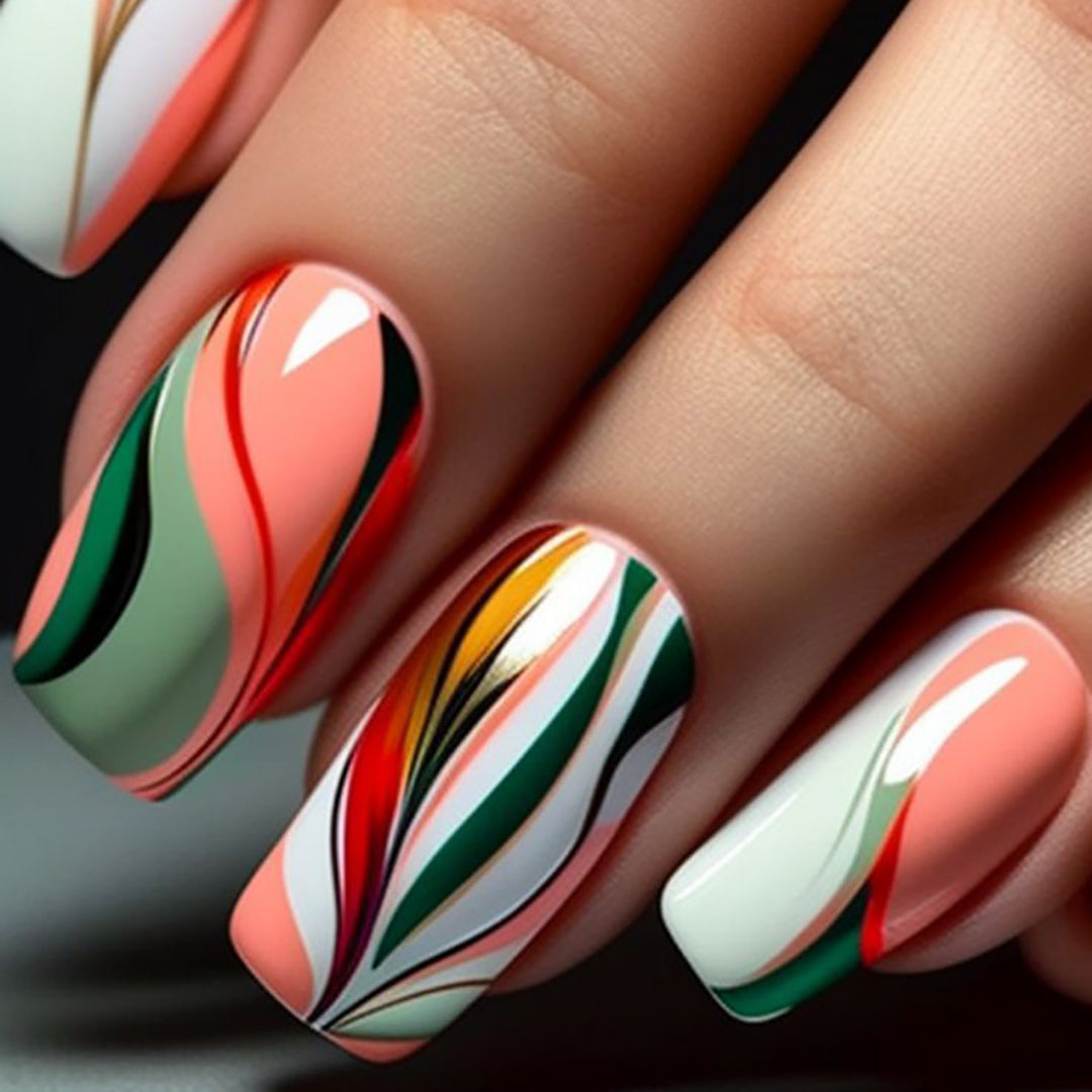 Abstract Artistic Press-On Nails Kalsten