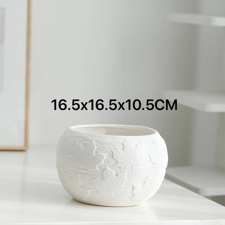 Artistic Textured Ceramic Planter Kalsten