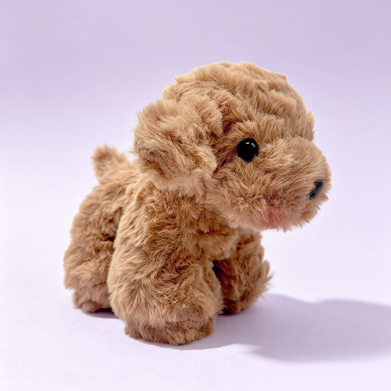 Plush Sitting Puppy Toy with Ultra-Soft Faux Fur and Embroidered Nose Kalsten