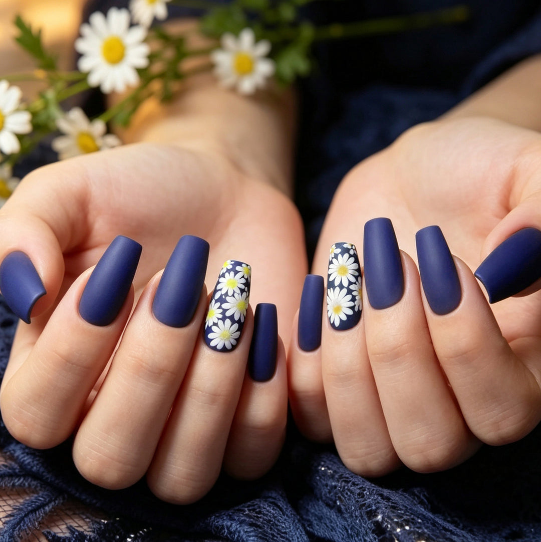 Floral Matte Nail Enhancements Kalsten