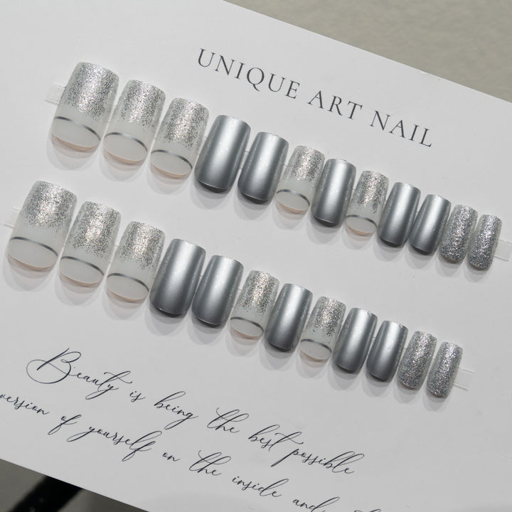 Sparkling Glitter Ombre Nail Art
