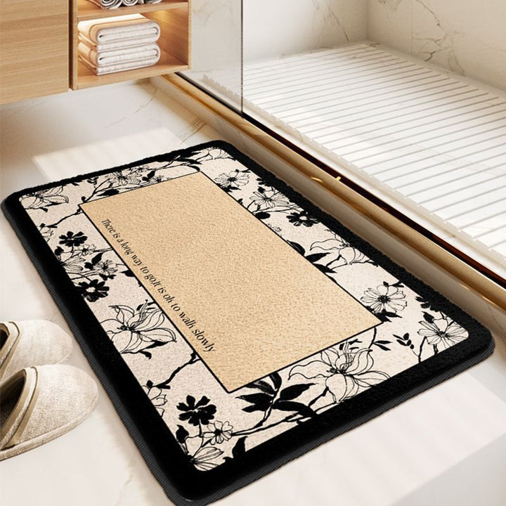 Soft Floral Pattern Bath Mat Kalsten