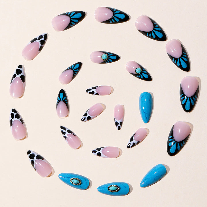 Artistic Stiletto Nail Art Extensions with 3D Accents Kalsten