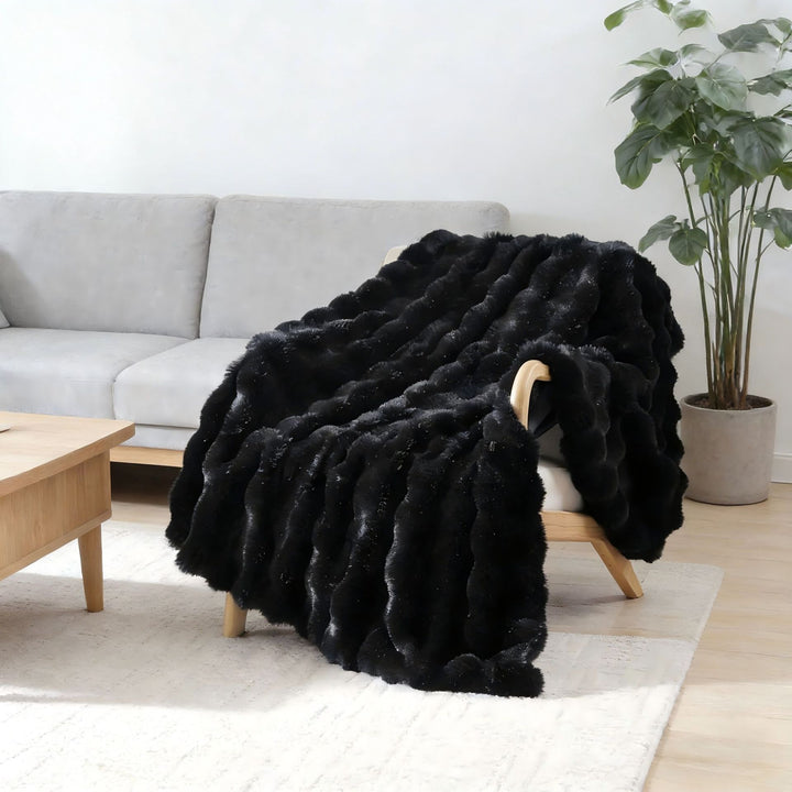 Plush Faux Fur Throw Blanket