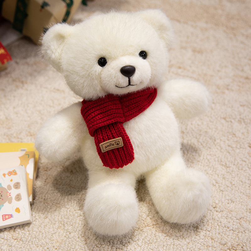 Plush Sitting Collectible Bear with Embroidered Smile, Crystal-Accent Ribbon Bow & Ultra-Soft Faux-Fur Plush Kalsten