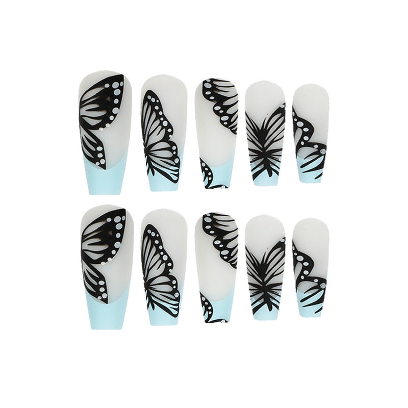 Artistic printed nails with butterfly design Kalsten