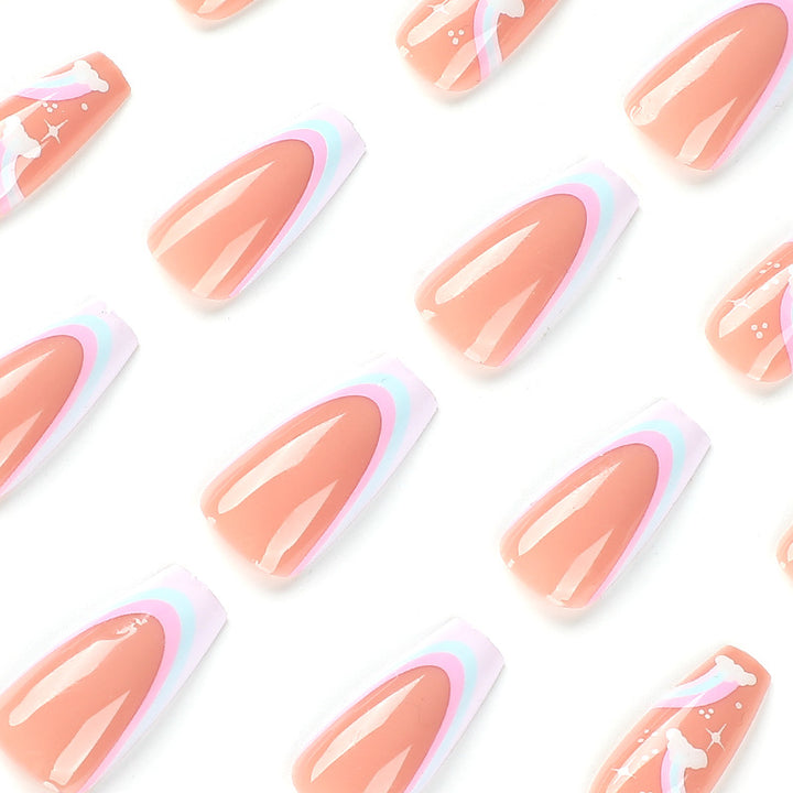 Creative Nail Art with Heart and Cloud Design Kalsten