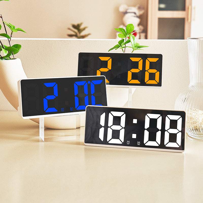 Digital LED alarm clock with large, light blue display and snooze function Kalsten