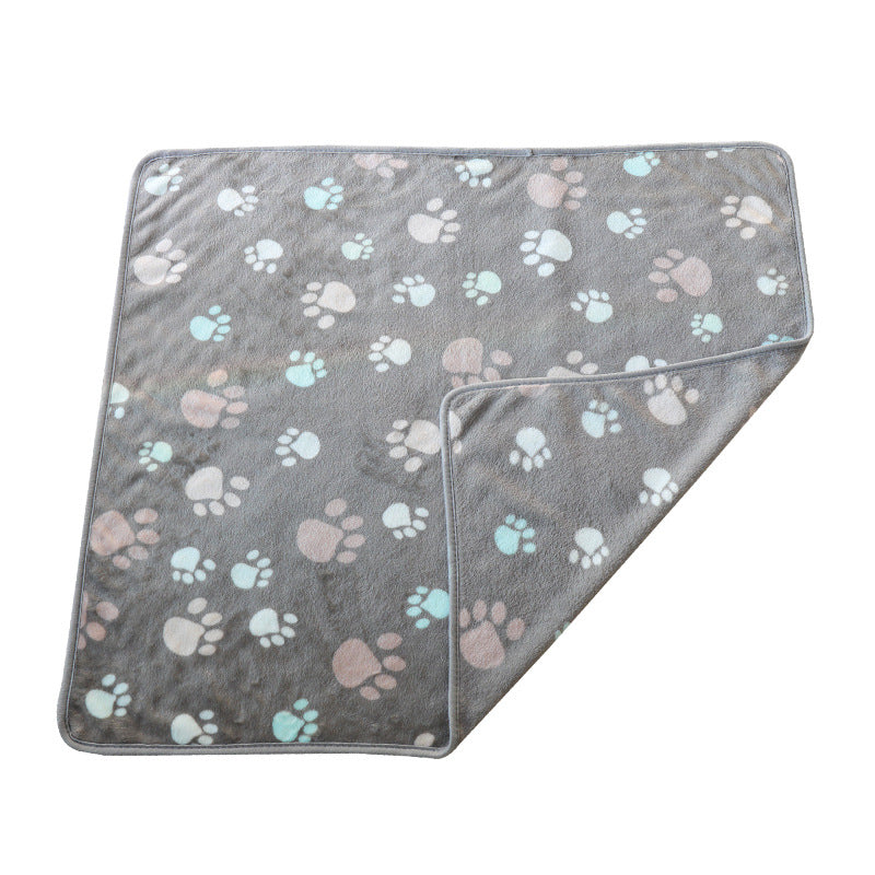 Women's Plush Pet Lounger Mat with Cute Paw Print Kalsten