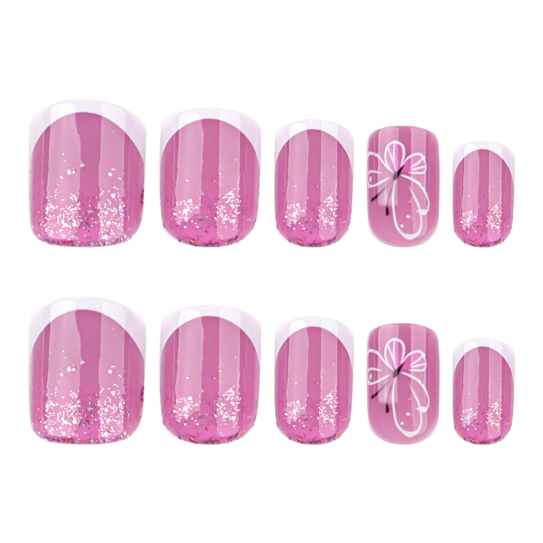 Artistic nail art with glitter and butterfly design Kalsten