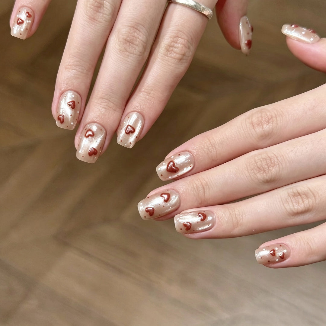 Heart Design Press-On Nail Art