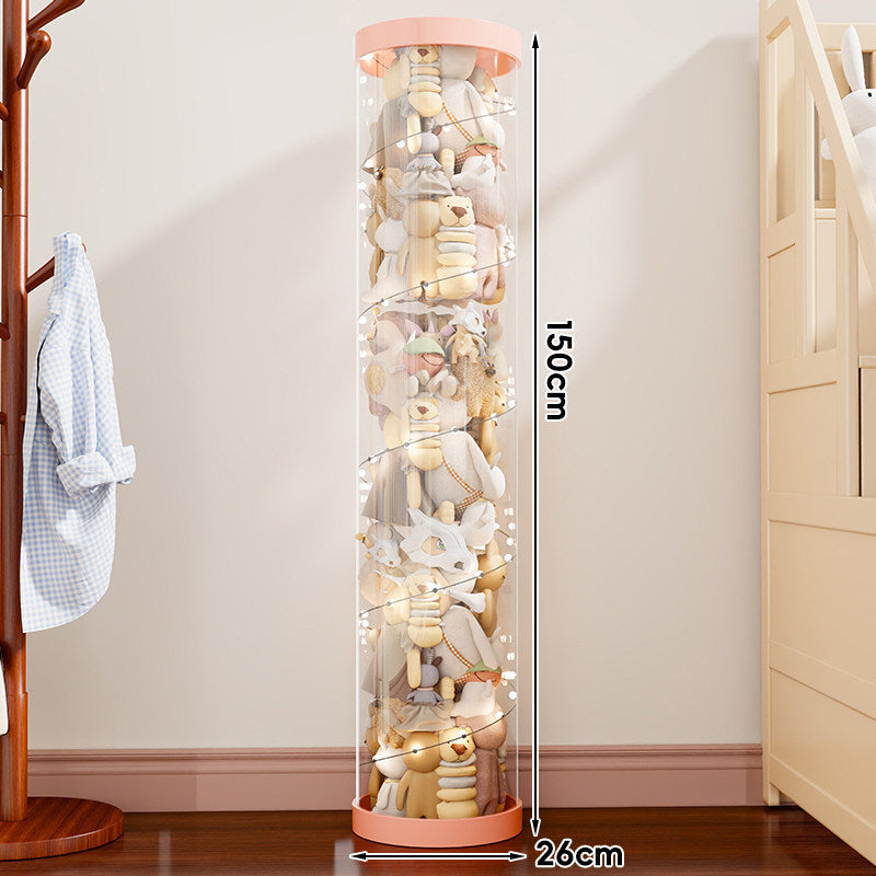 Vertical Transparent Plush Toy Storage Cylinder Organizer
