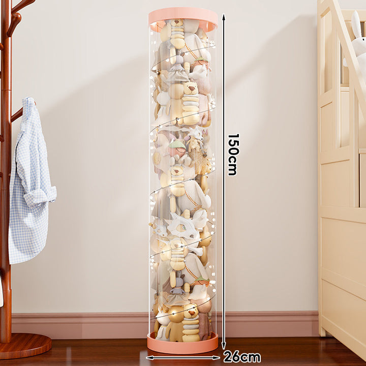 Vertical Transparent Plush Toy Storage Cylinder Organizer