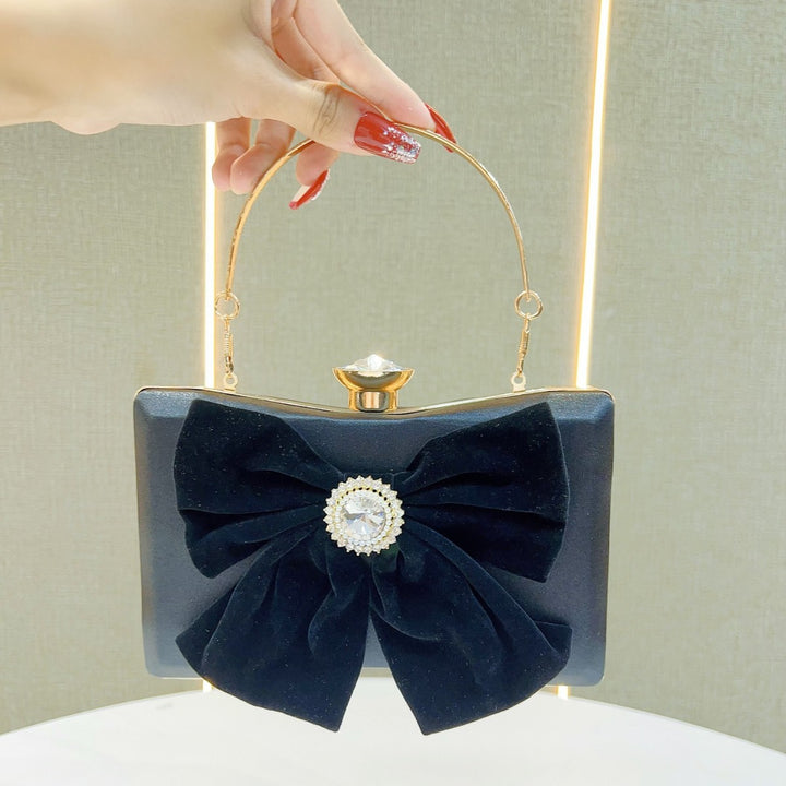 Elegant Bow-Accent Evening Handbag