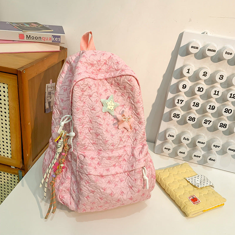 Quilted Floral Patterned Backpack Kalsten