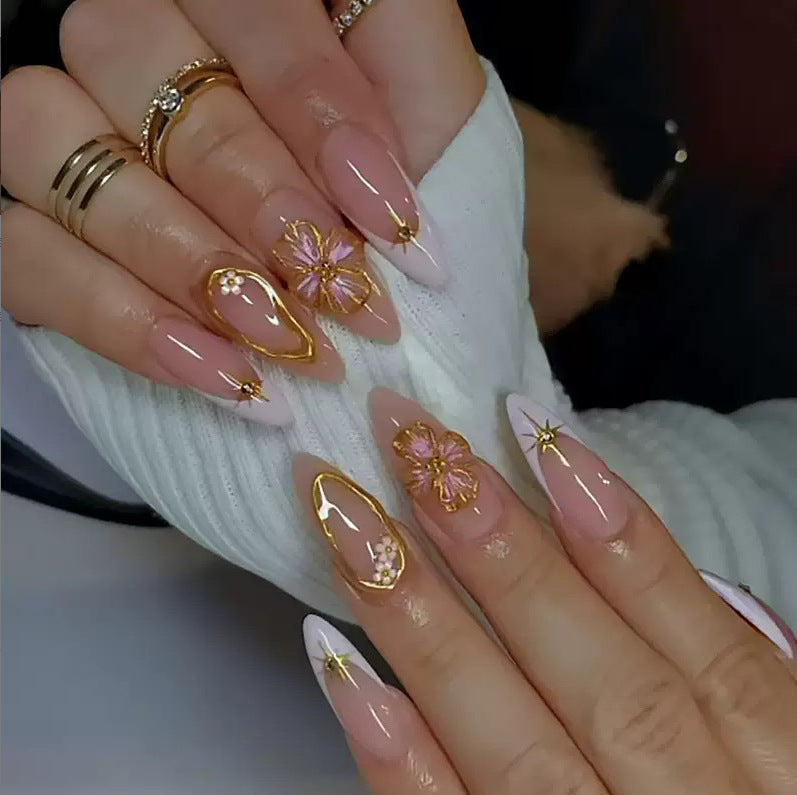 Elegant Floral Design Nail Enhancements Kalsten