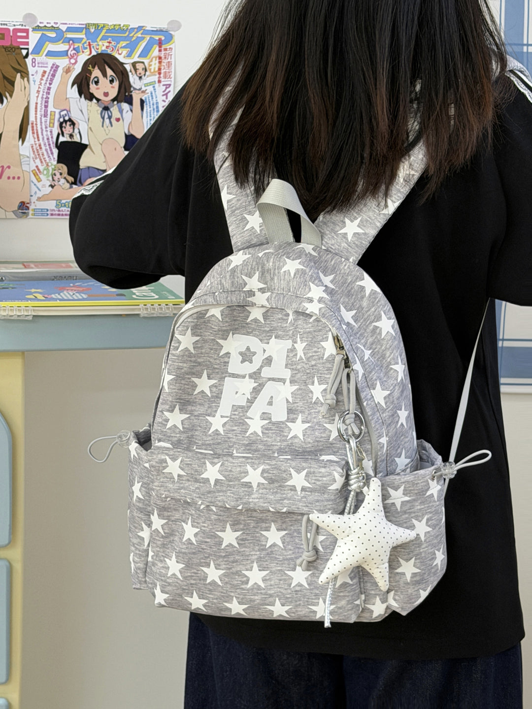Stylish Star-Print School Backpack Kalsten