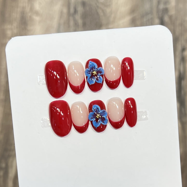Decorative Floral Stiletto Press-On Nail Set Kalsten