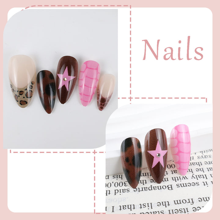 Artificial Nail Set with Creative Animal and Star Motifs Kalsten