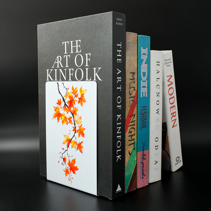 Decorative Leaf-Themed Bookends