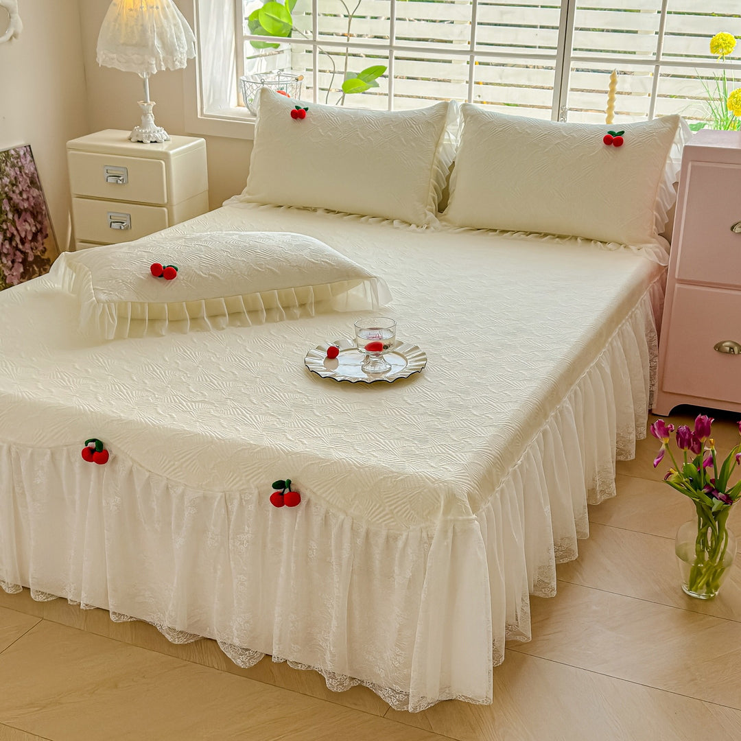 Women's bedspread with playful ruffle design and elegant texture Kalsten