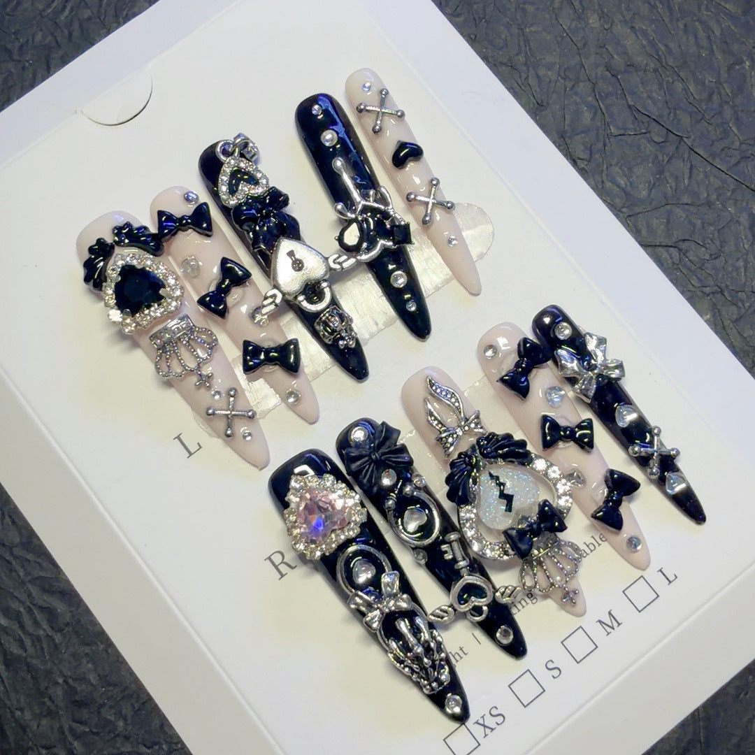 Gothic-Inspired Decorative Press-On Nail Set