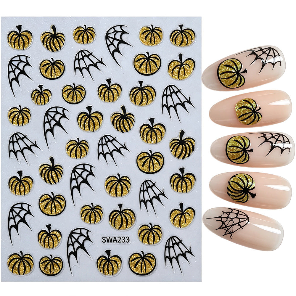 Halloween-Themed Ghost Nail Art Stickers