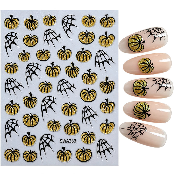Halloween-Themed Ghost Nail Art Stickers