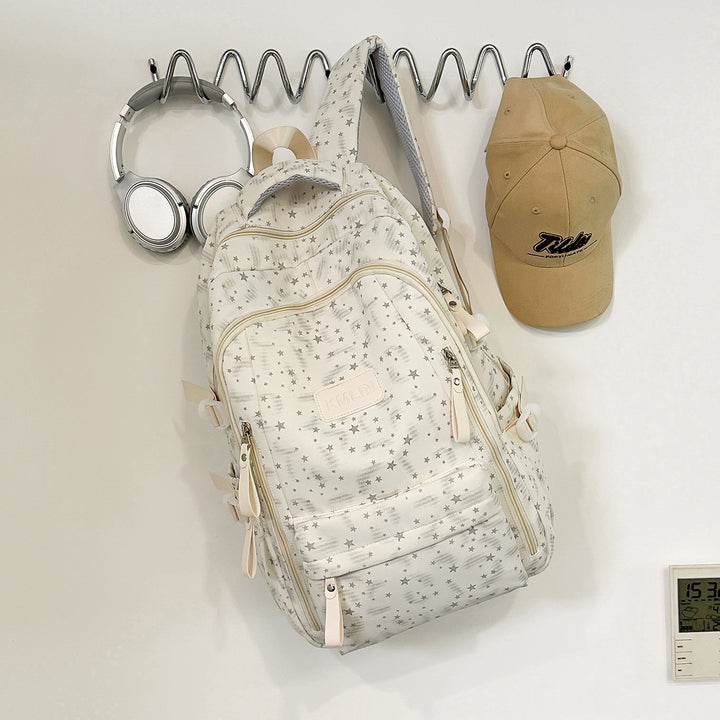 Stylish Multi-Pocket Star-Embellished Backpack Kalsten