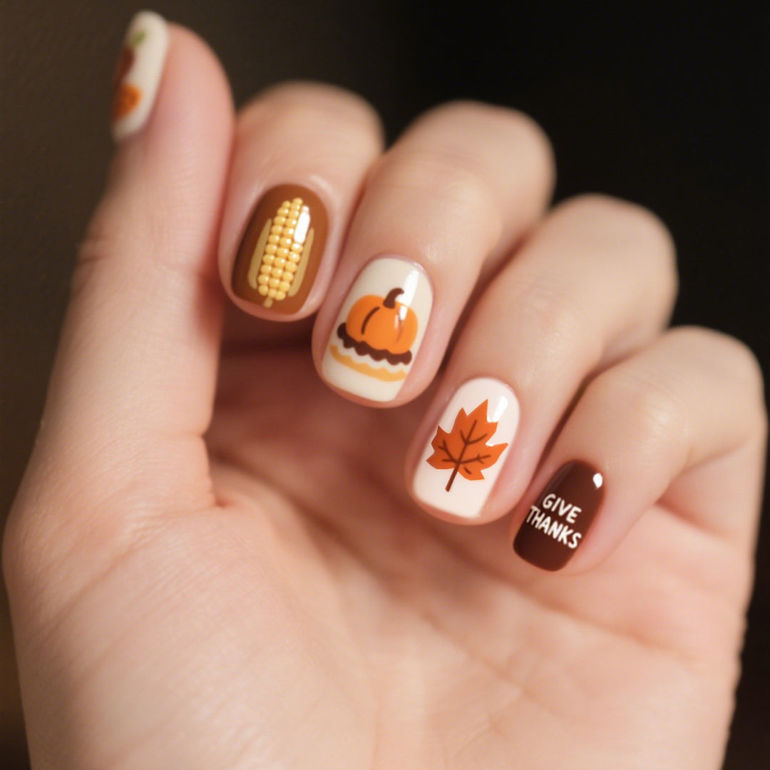 Autumn-Inspired Nail Art Set Kalsten