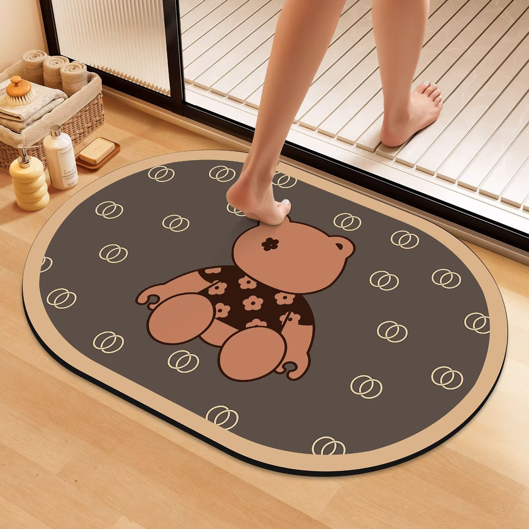 Artistic Floral Bath Mat Kalsten