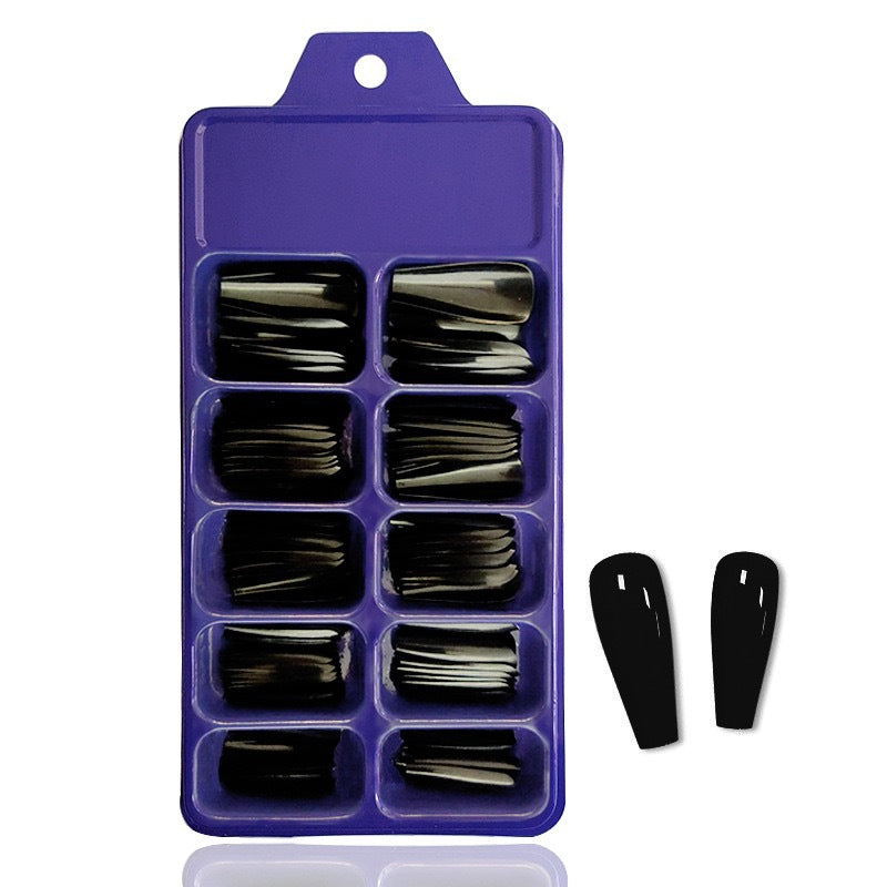 Artificial nails with long French tip design Kalsten