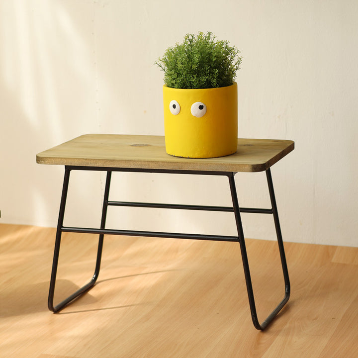 Modern wooden stool with metal frame Kalsten