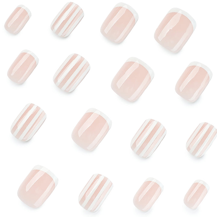Artificial nail art with stripe pattern Kalsten