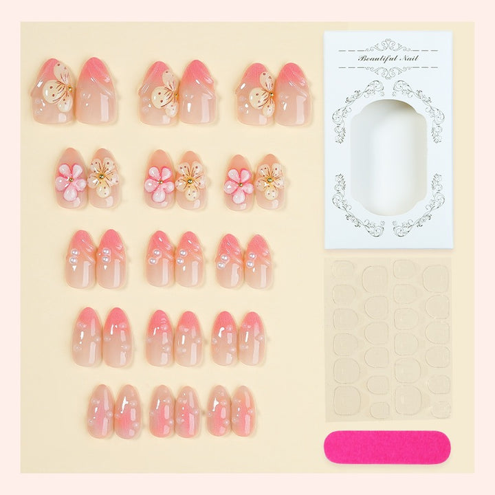 Acrylic nail set with creative floral accents Kalsten