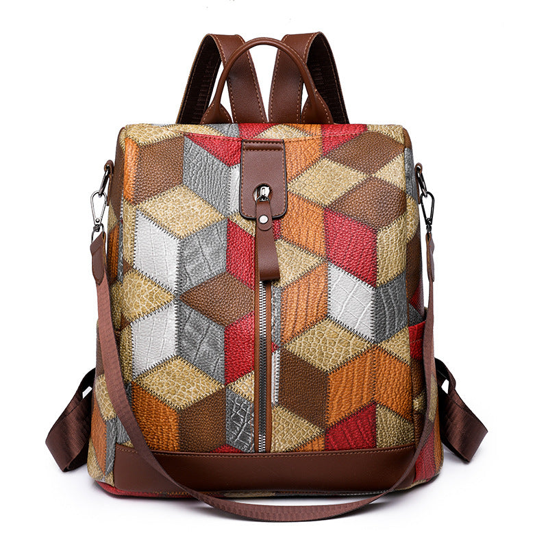 Geometric Patterned Stylish Backpack Kalsten