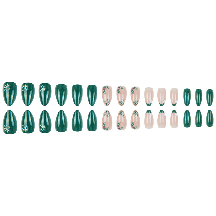 Artistic Stiletto Press-On Nails with Holiday Design Kalsten