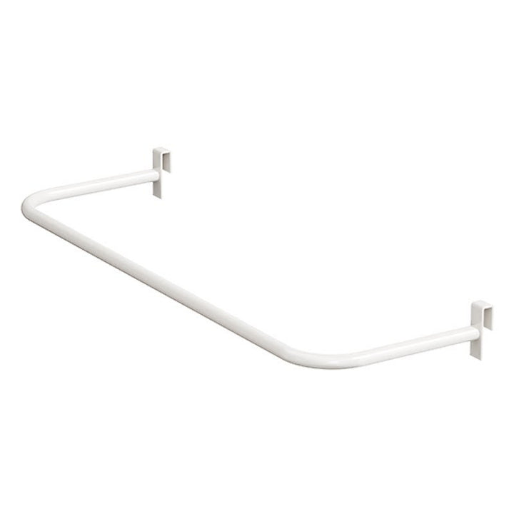 Window-Frame Clamp-On Folding Clothes Drying Rail with Curved Extendable Arm