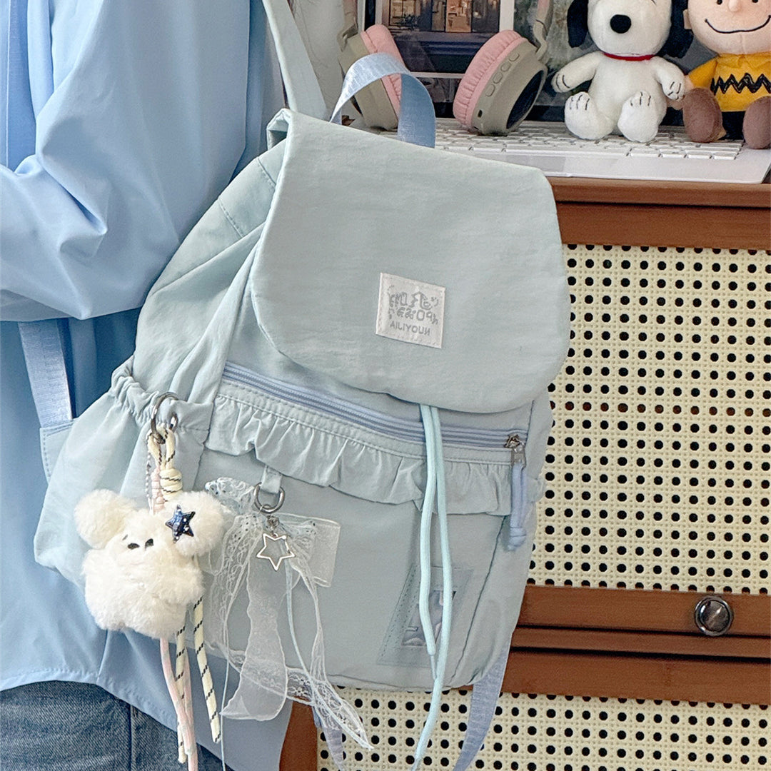 Stylish Ruffled Design Back-to-School Backpack Kalsten