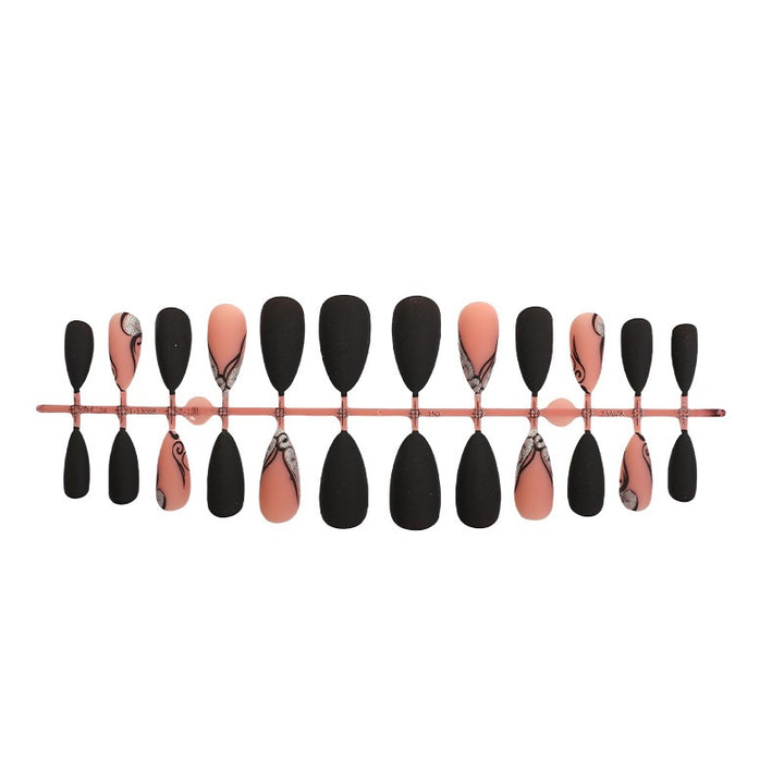 Creative nail art set with exquisite marbled designs and elegant accents Kalsten