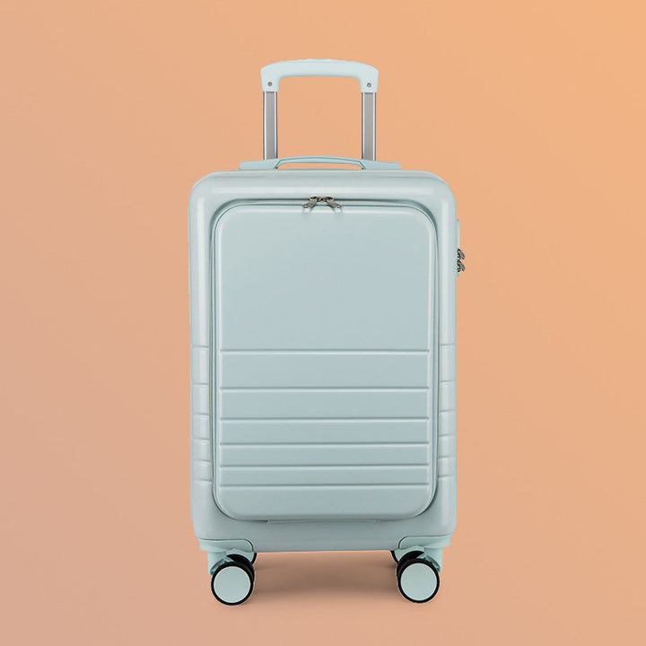 carry-on hardshell front-pocket spinner suitcase with quick-access compartment telescopic handle and smooth full-rotation wheels Kalsten