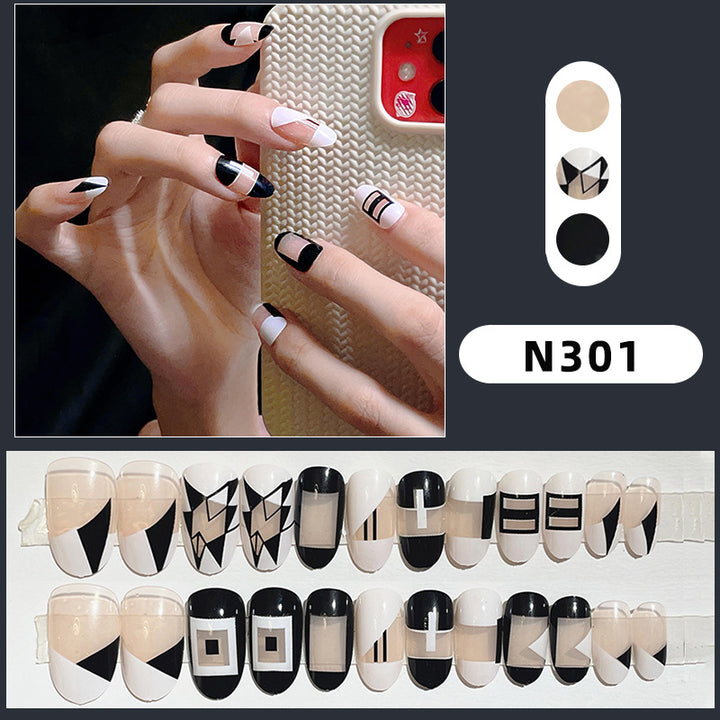 Geometric Design Press-On Nails