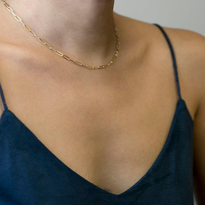 Sleek Long Link Chain Necklace Kalsten