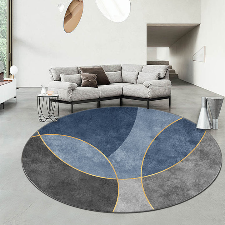 Geometric Patterned Round Area Rug Kalsten