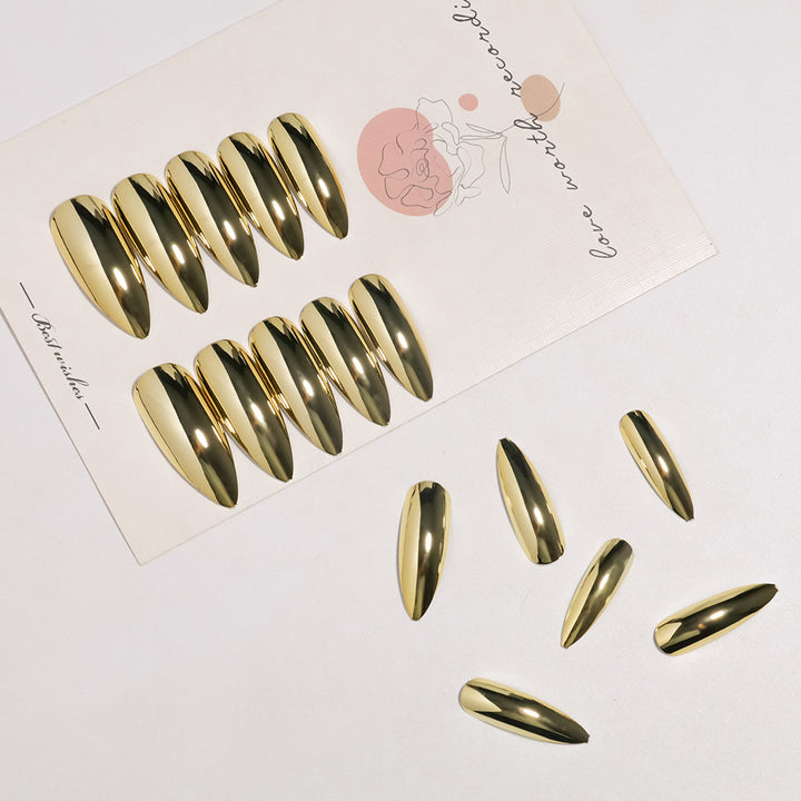 Extravagant Stiletto Press-On Nail Tips with Mirror Finish Kalsten