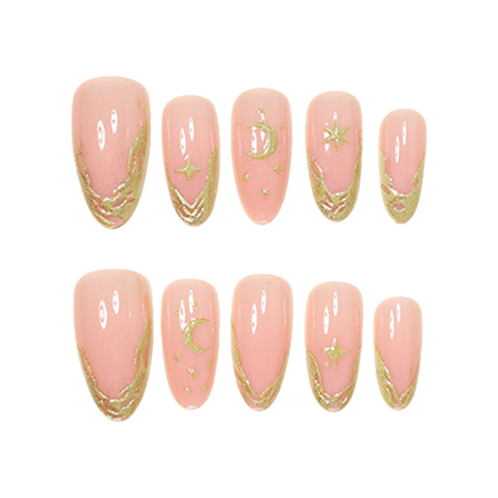Artificial nails with moon and star design Kalsten