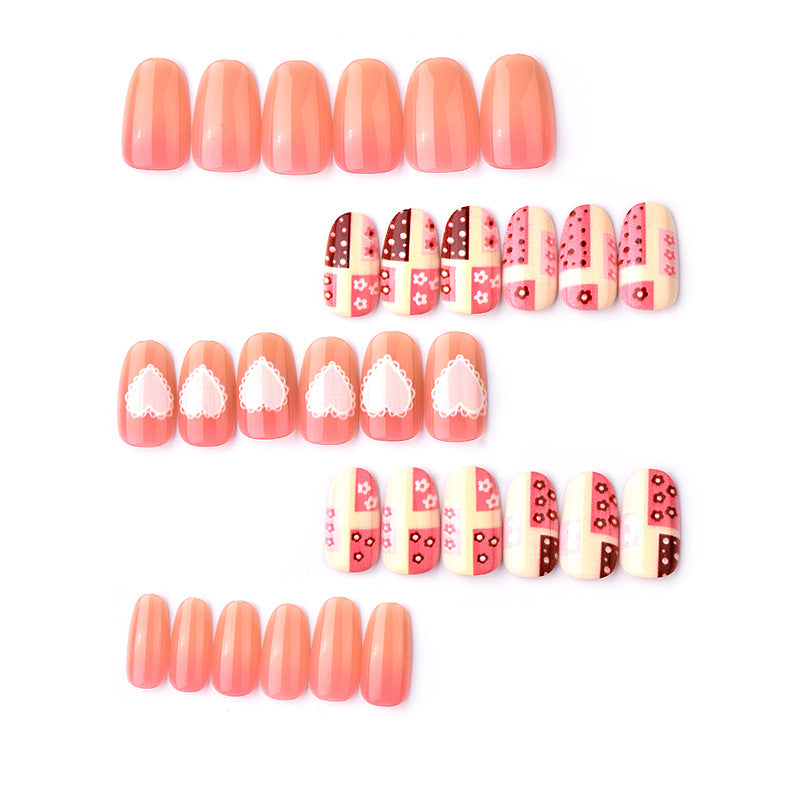 Decorative Hearts & Patterns Press-On Nail Art Set
