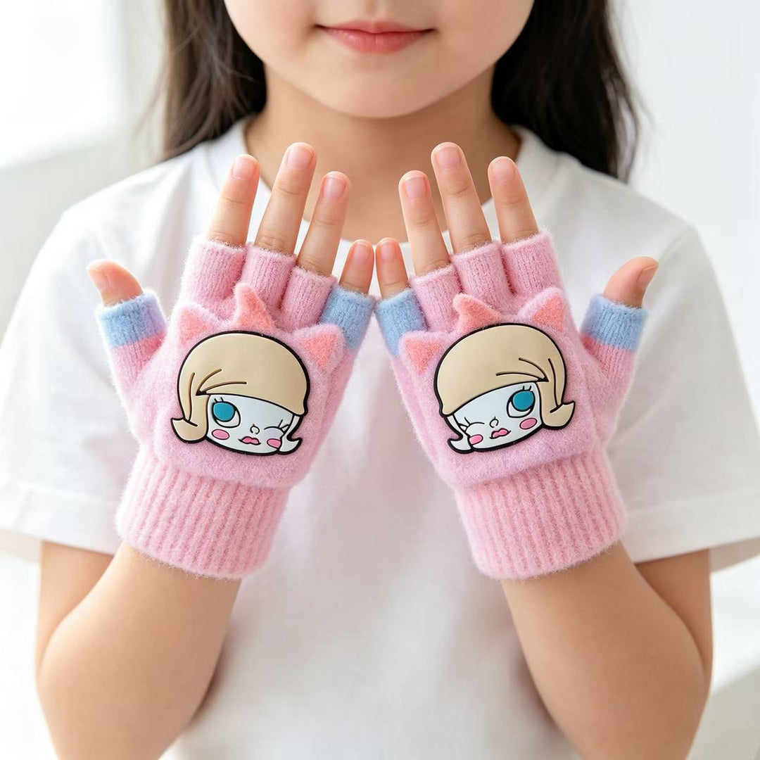 Cute Cartoon-Themed Fingerless Gloves Kalsten